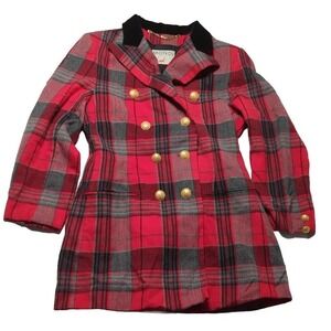 Vintage Mondi Tartan Plaid Jacket Red And Black Women's Coat